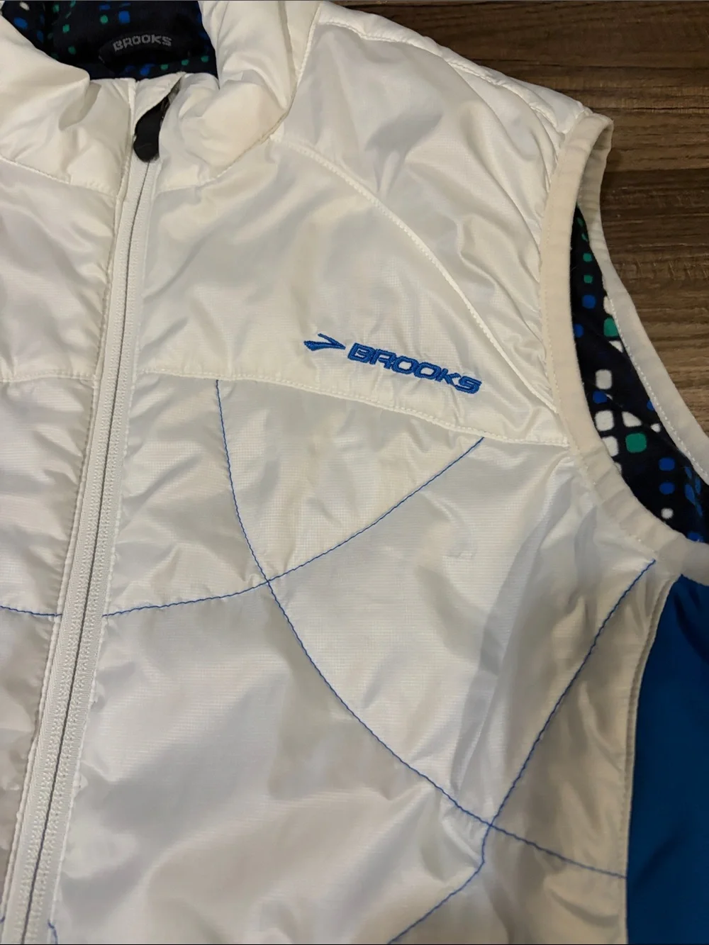 Brooks White and Blue Quilted Women's Vest